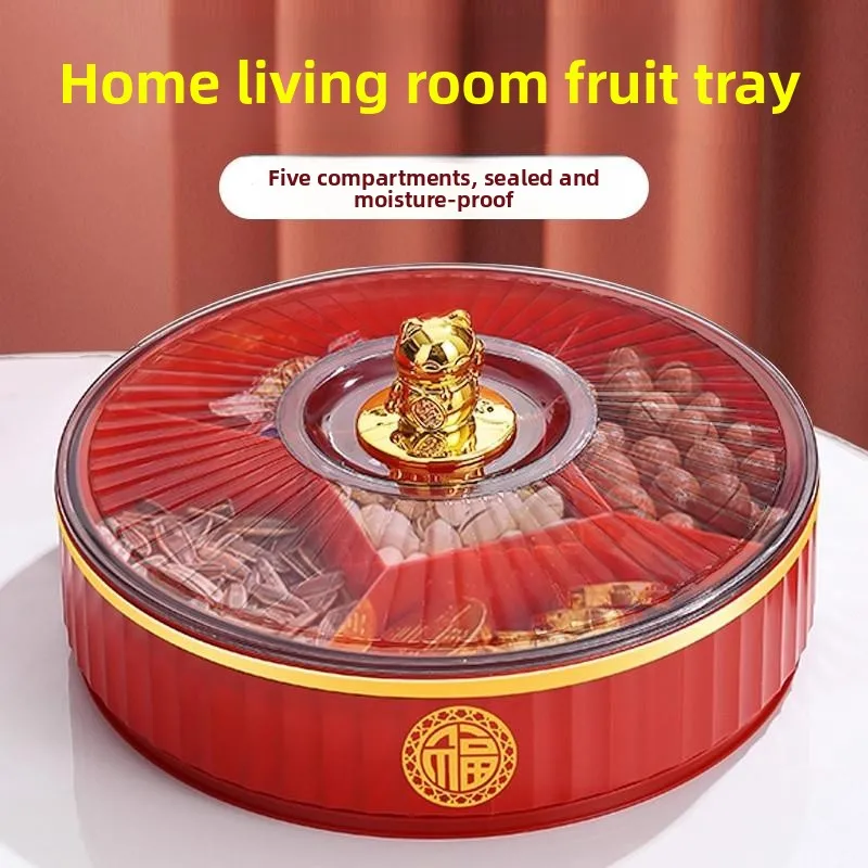

Wedding Celebration Snack Storage Box Living Room Tea Table Home Use 2025 New Style Pumpkin Seeds Candy Fruit Tray Plastic Ma...