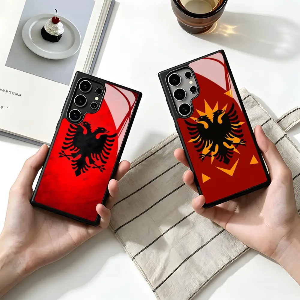 Albania Flag Phone Case For SAMSUNG S26 25 24 S22 S20 ULTRA S21 S30 23 Note5 S8 Plus S9 S10E Lite PC+TPU Funda