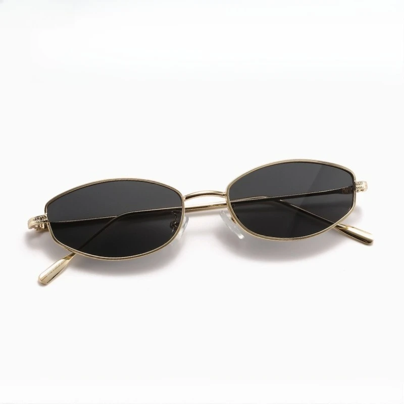 European and American Personalized Small Frame Hexagonal Oval Exquisite Metal Glasses Men & Women Fashionable Anti-Uv Sunglasses
