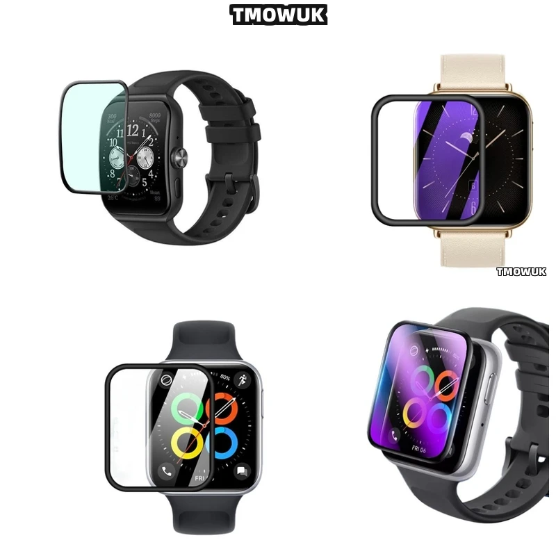 

For OPPO Watch 2 3 4 Pro SE Free Band 2 42mm 46mm Soft Flexible Protective Film, 3D Curved Edge.
