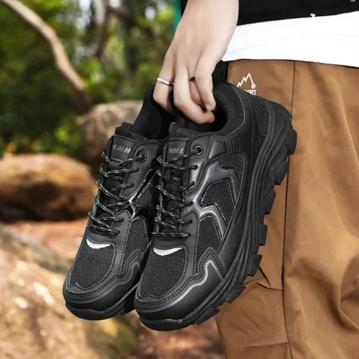 

New Men Hiking Shoes Outdoor Casual Lightweight Breathable Sneakers Male Cushioning Non-Slip Vintage Sports Shoes Size 47