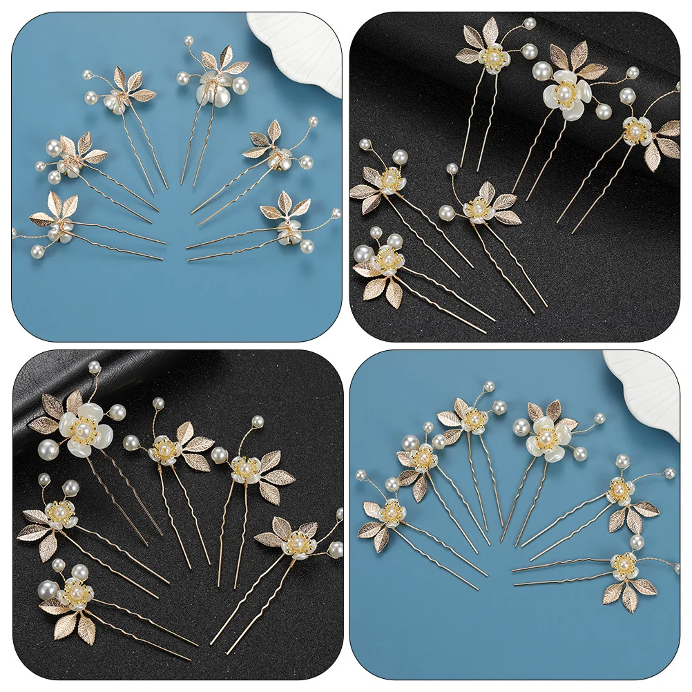 

6Pcs Bridal Hairpin Set Delicate Flower Design Wedding Hair Accessories Elegant Headdress for Party Bridesmaid Banquet
