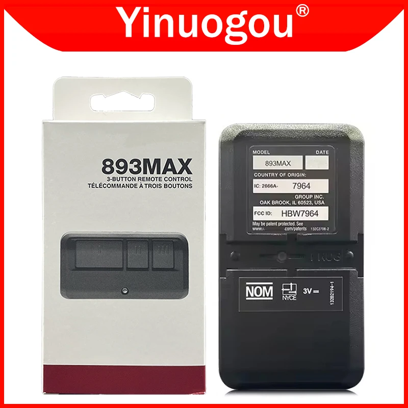 

Chamberlain LiftMaster 893MAX Garage Door Opener Remote Control Compatible With 890MAX 891MAX 892MAX 895MAX 891LM 892LM 893LM