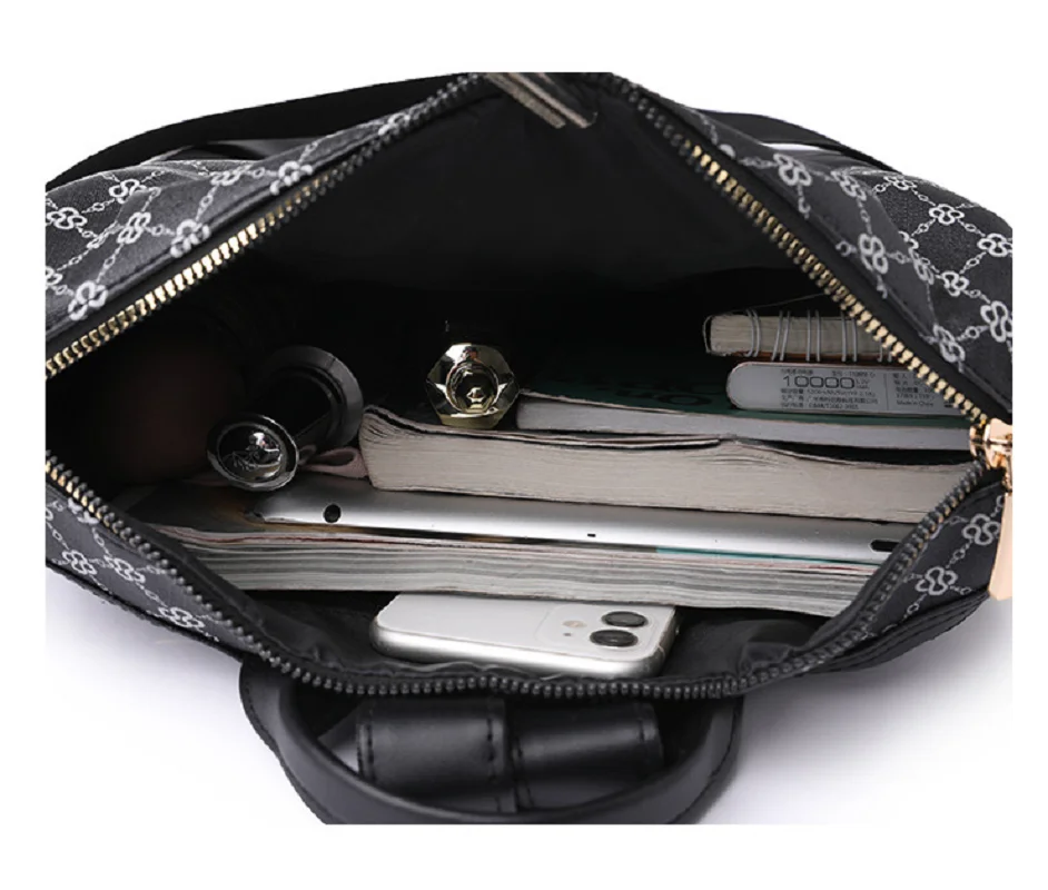 New Women Fashion Printing Large Capacity Leather Travel Backpack Vintage Designer Double Zipper Shoulder Bags School Bag Totes