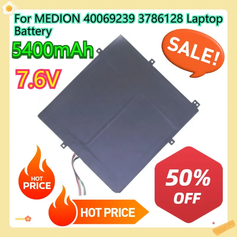 For MEDION 40069239 3786128 Laptop Battery 7.6V 5400mAh 41.04Wh