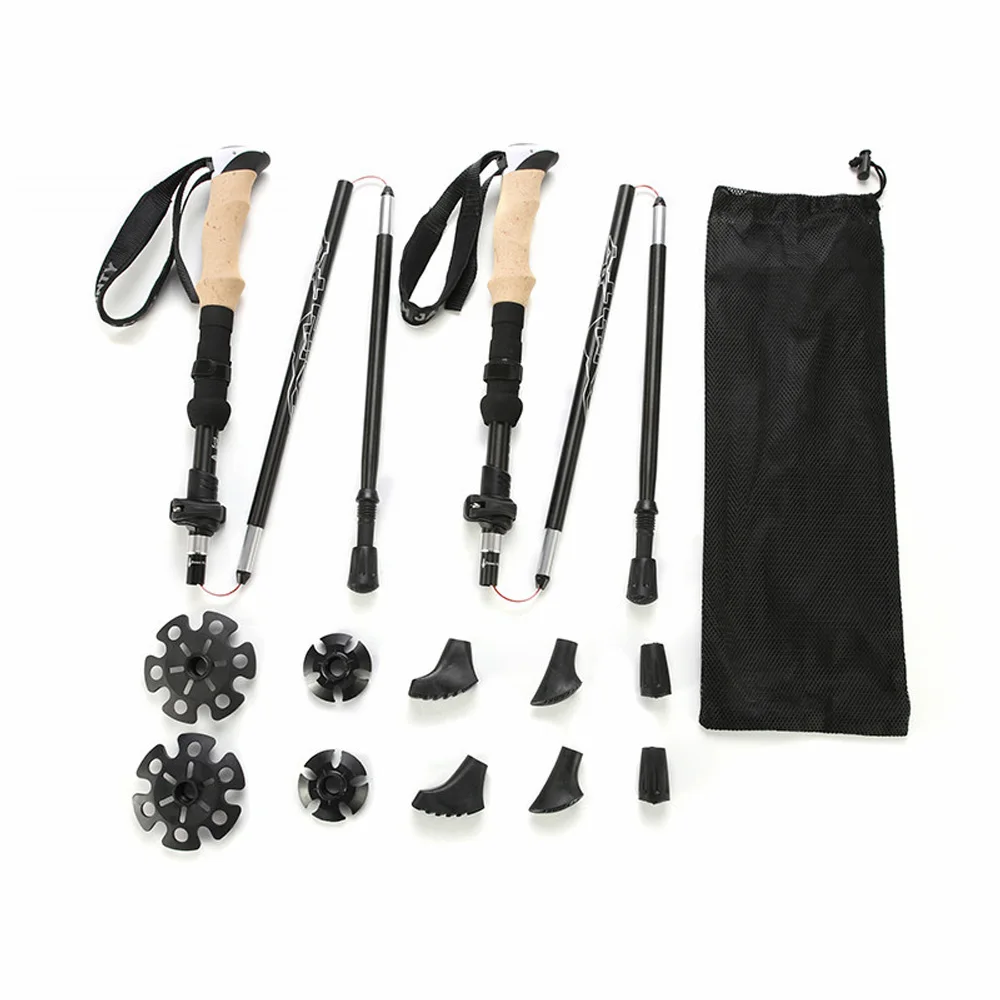 

Складные треккинговые палки из алюминиевого сплава 7075, комплект из 2 штук, ультралегкие компактные палки для походов и кемпинга ZK69S