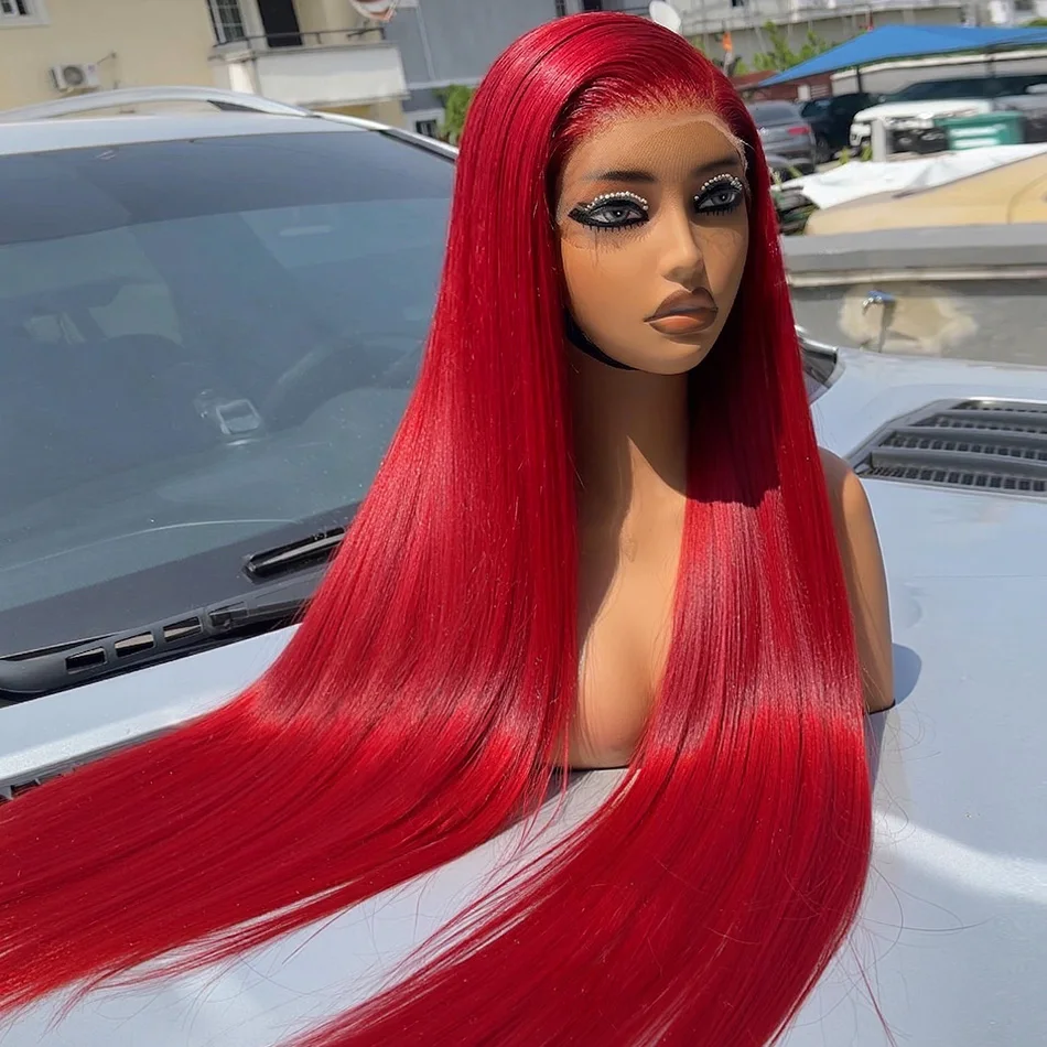 

Парик из натуральных волос 250 Density, красный бордовый, 13X6 HD Lace Frontal, прямые волосы 99J, 13x4 Lace Front, 30 дюймов, с предварительно выщипанной линией роста волос, для женщин