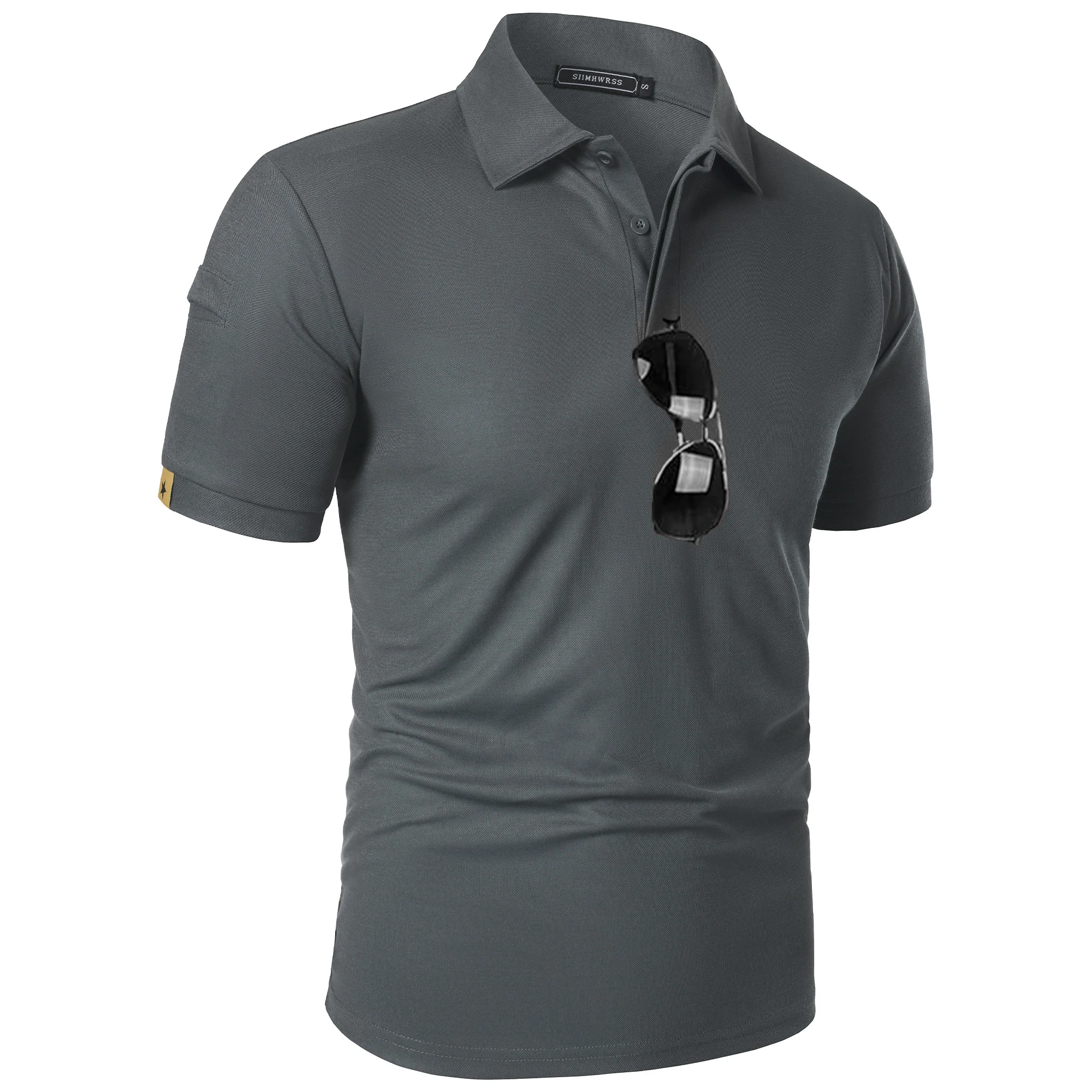 Summer men's casual fashion short sleeve top new men's outdoor military style Air Force short sleeve lapel T-shirt POLO