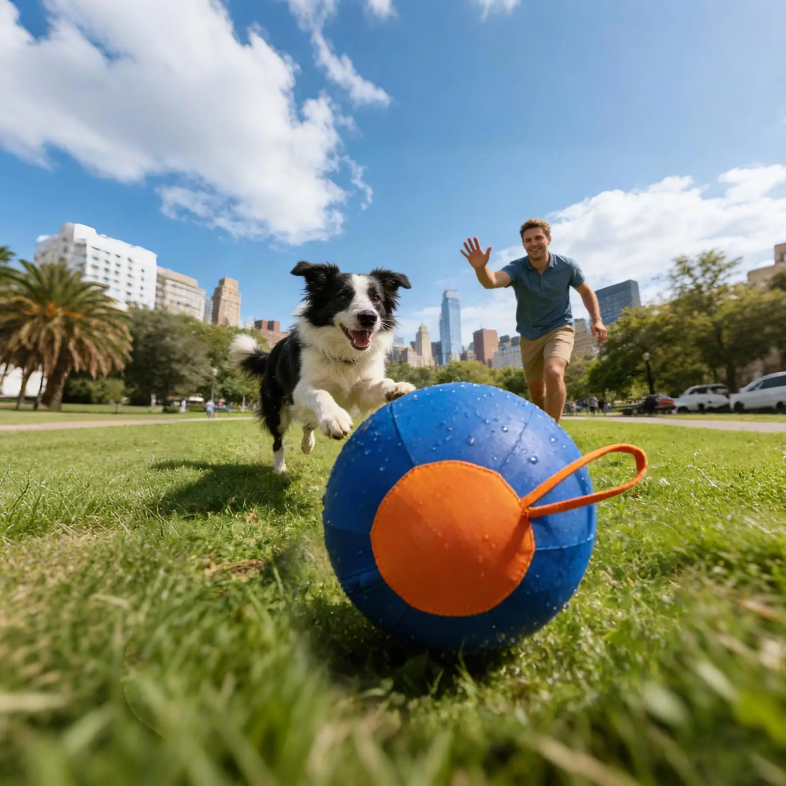Herding Ball Interactively Dogs Outdoor Inflatable Ball Toy with Portable Handle Agility Training Equipment Pet Supplies