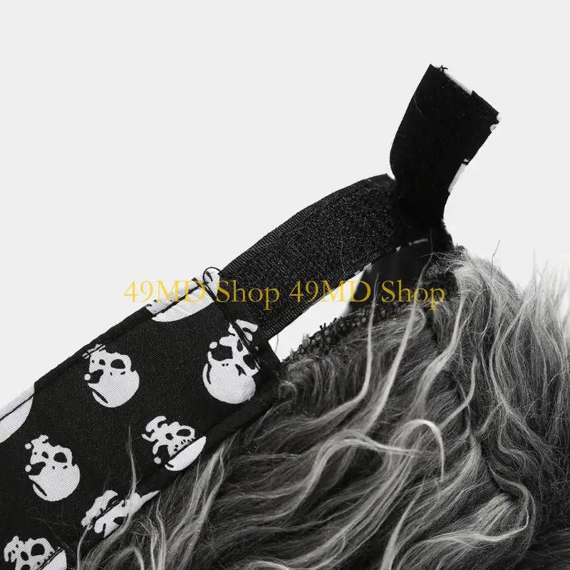 49MD Halloween Hairy Hat Headgear Adorkable Head Cover for Wigs Prank Halloween Adorkable Cartoon Hat Headgear
