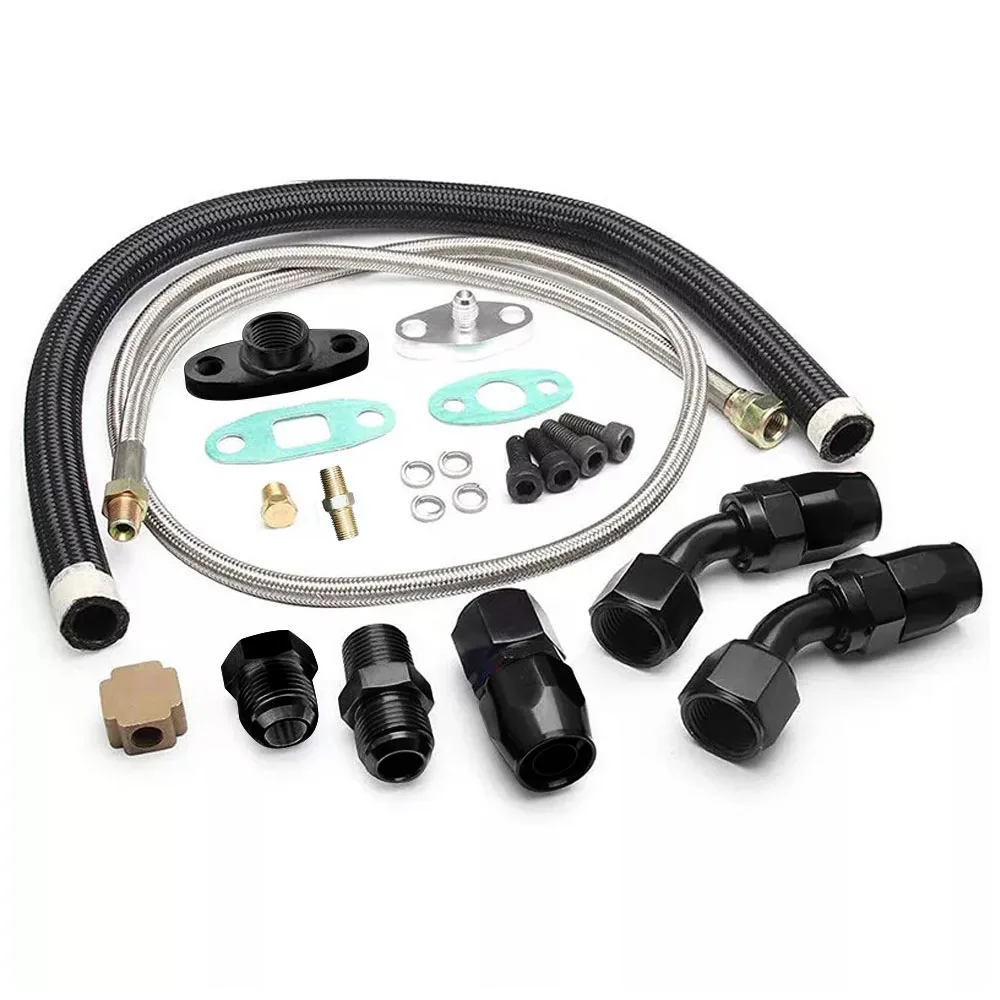 Fit สําหรับ T3 T4 T3/T4 T70 T66 T70 GT32 GT42 Turbo น้ํามันสาย + น้ํามันสุทธิสาย + น้ํามันท่อระบายน้ําชุดอุปกรณ์เสริม