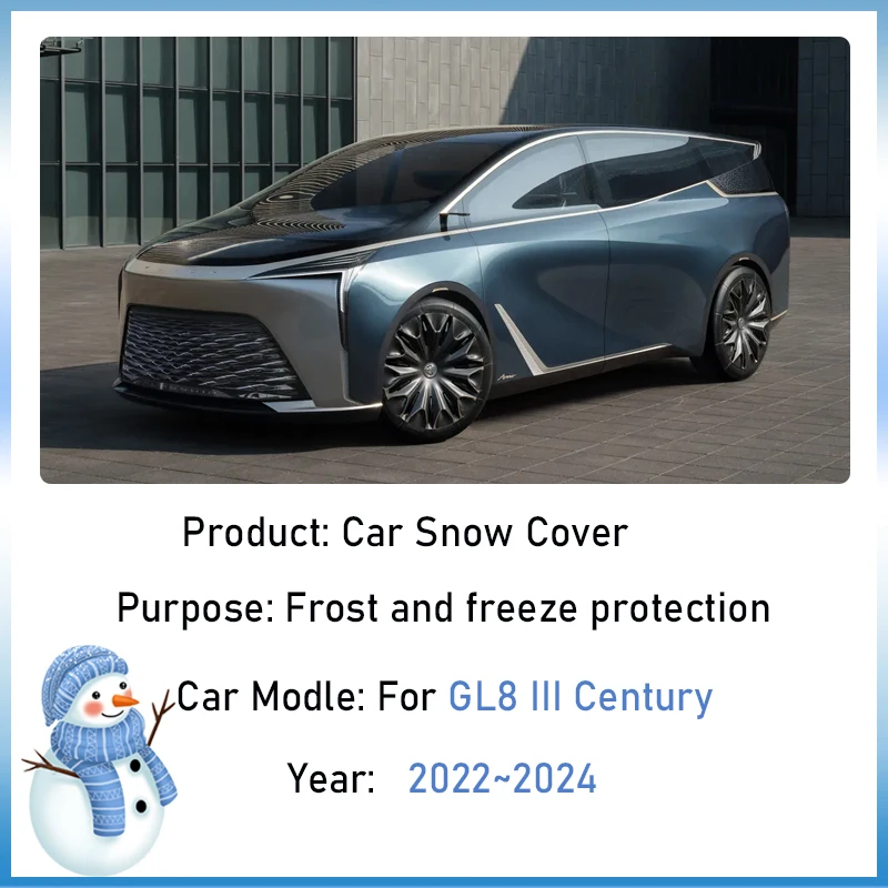 Car Snow Cover For Buick GL8 Accessories III Century 2022 2023 2024 Outdoor Winter Anti Frost Front Windshield Window Sunshades