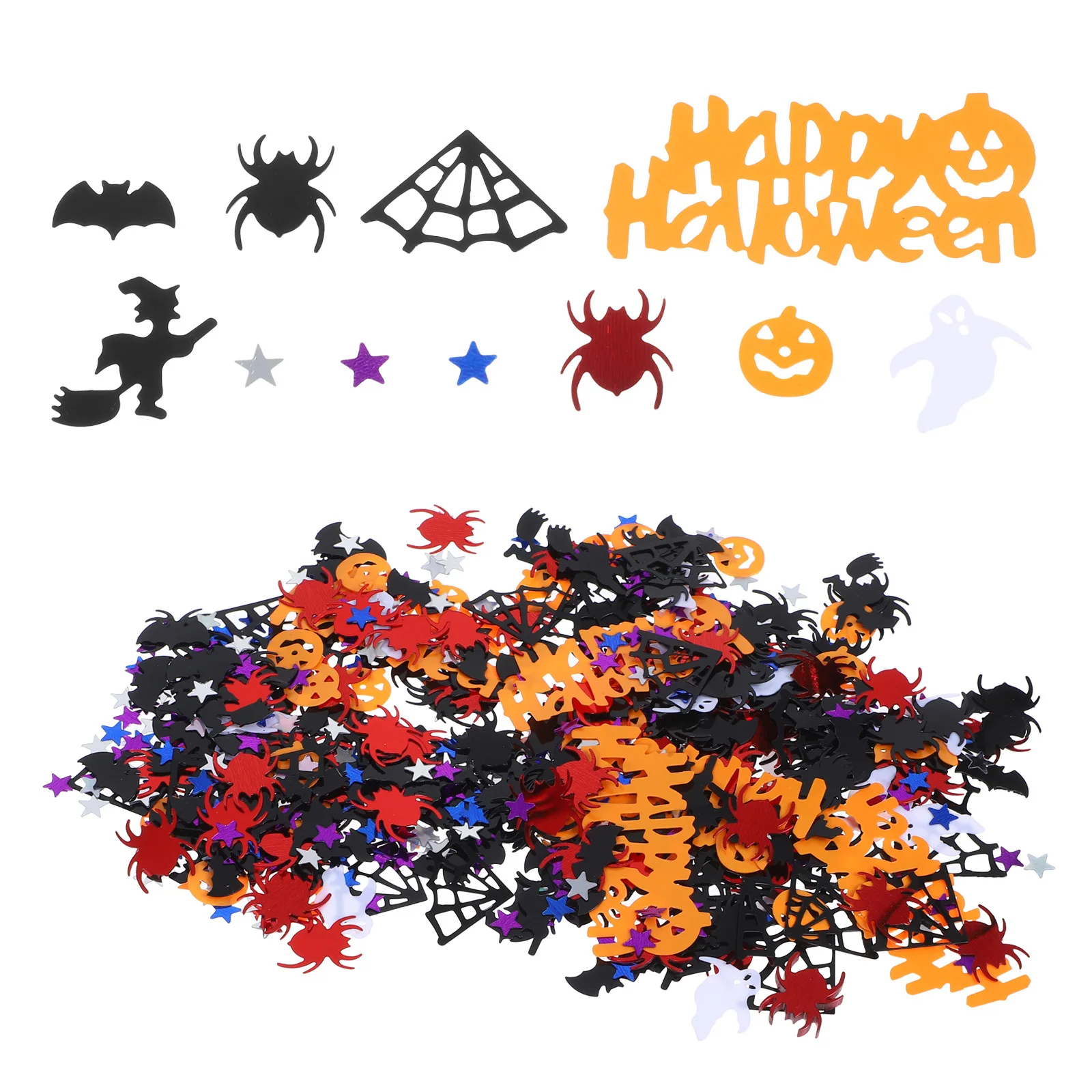 

Halloween Confetti 60g Spooky Bats Pumpkins Witches Glitter Sequins DIY Party Table Scatter Supplies Decor Bat Confetti