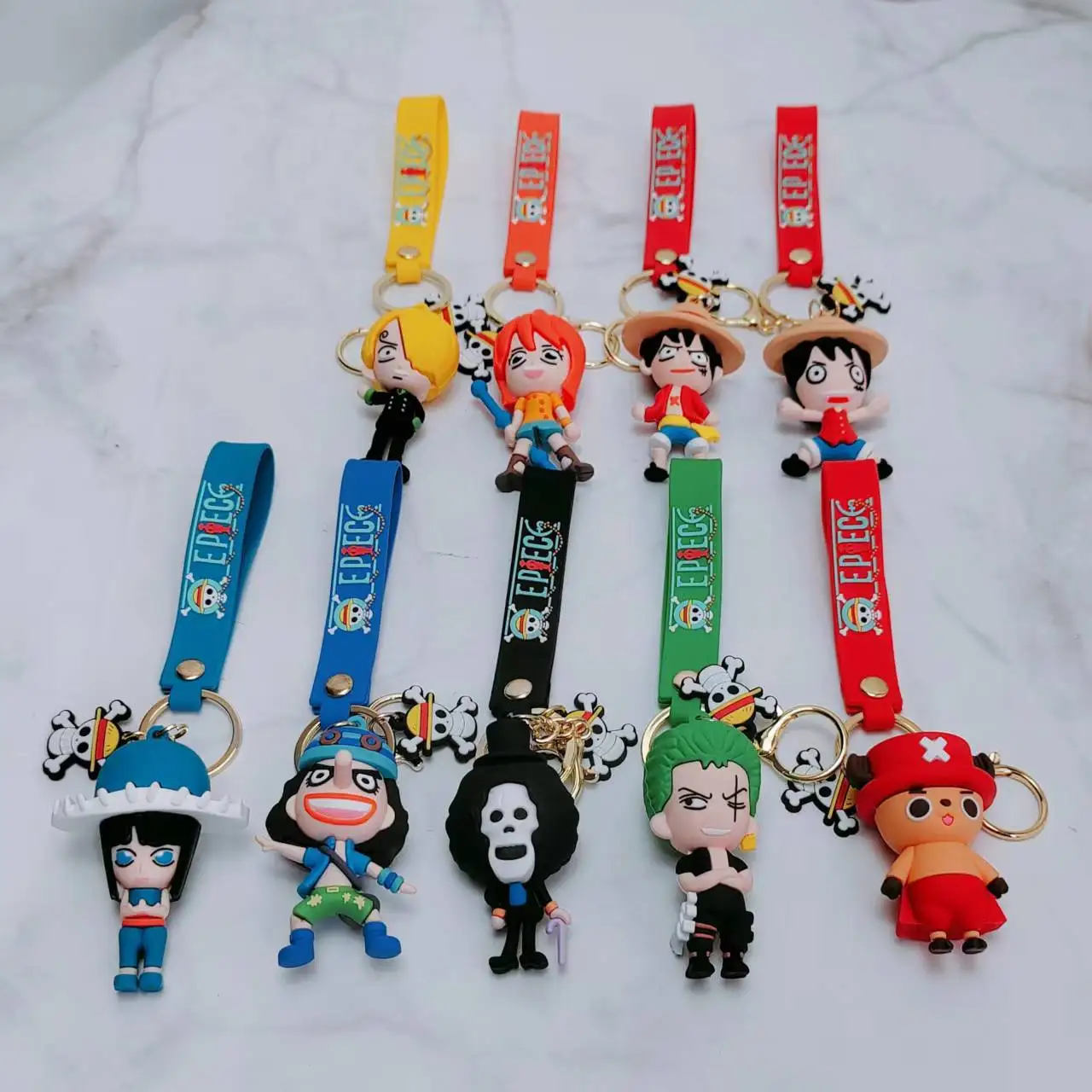 Cartoon Anime One piece Anime Character Luffy Nami Chopper Keychain Pop Key Chain Accessory Bag Pendant Girl Gift Jewelry Wholes