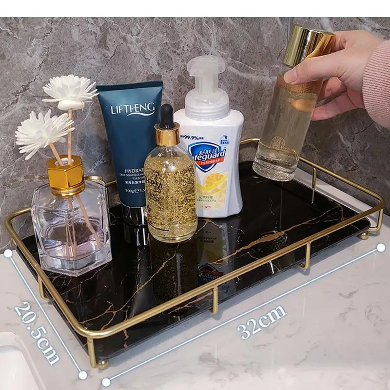 

Glass Shelves Household Cosmetics Toiletries Single Layer Storage Racks Metal Brackets Bathroom Storage Trays Bathroom Shelves