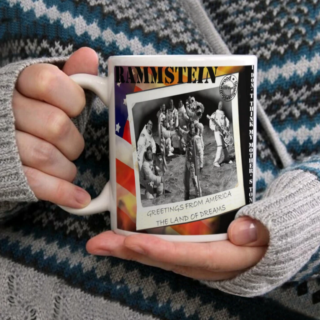 Rock band R-RAMMSTEIN Retro Coffee Mug 11oz Fun Ceramic Coffee Tea Cocoa Cup Handle Tea Drink Cup