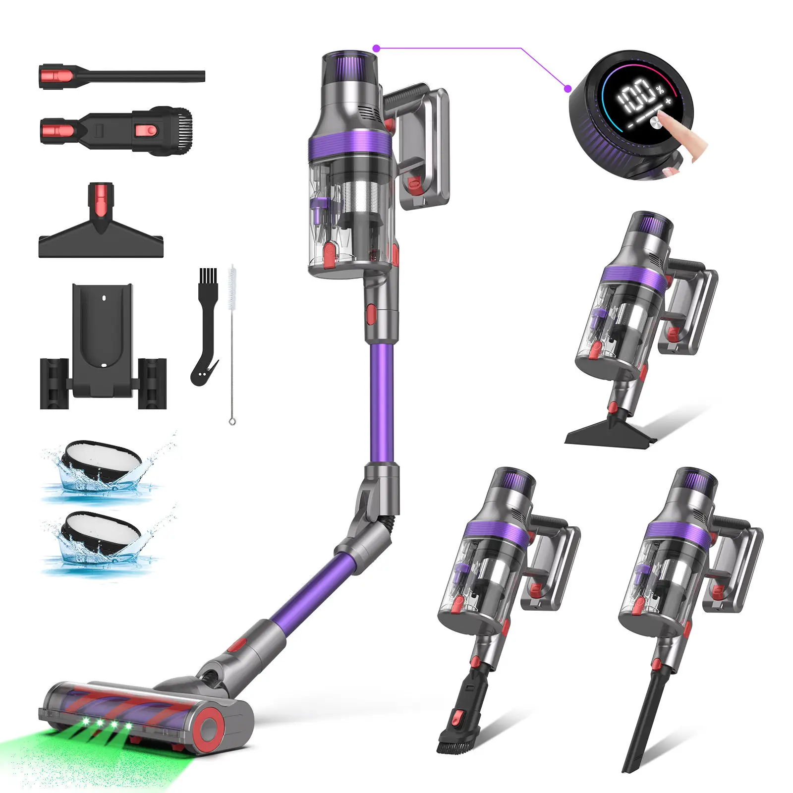 

12 in 1 BLDC Motor 530W Similar V15 Cordless Handheld Vacuum Cleaner Smart Home Carpet Cleaner Cleaning Appliances