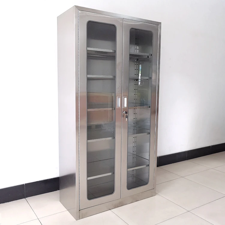 High Quality Stainless Steel File Locker Filing Cabinet Metal Cupboard Veterinary Surgical Instruments Storage Steel File