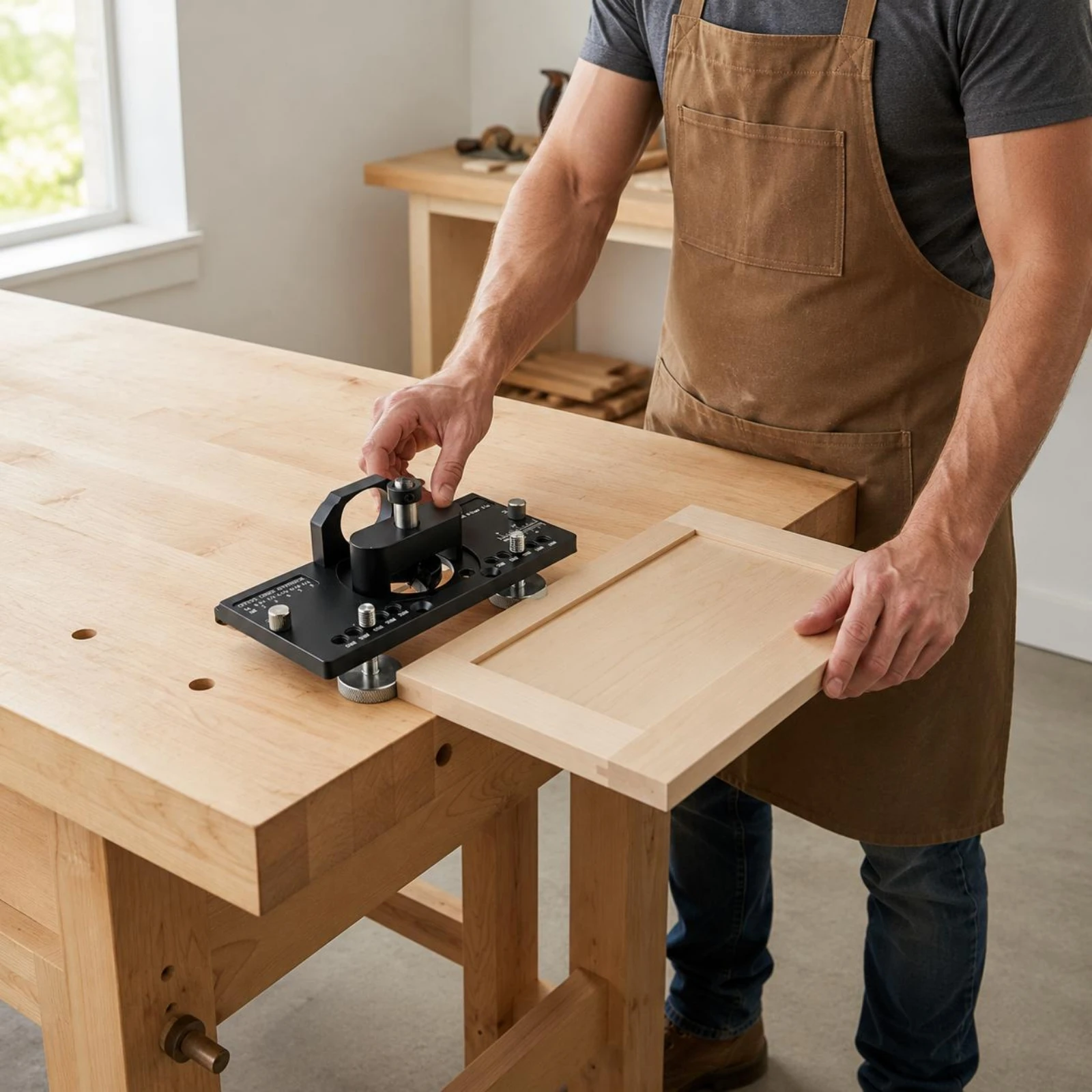 Cabinet Hinge Positioning Tool Jig Measurement Scale Concealed Hinge Drilling Positioning Tool Drill Bit Included Adjustable