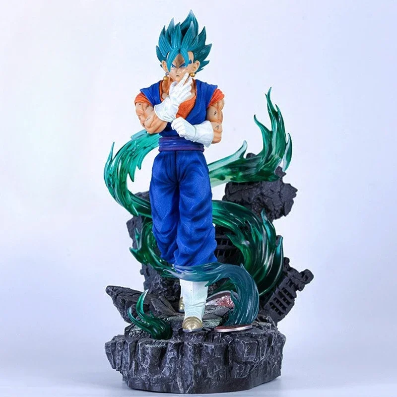 40cm New Dragon Ball Anime Figure Vegetto Goku Super Saiyan Standing Posture Model Oversized Statue Action Figure Gift Toys Kids