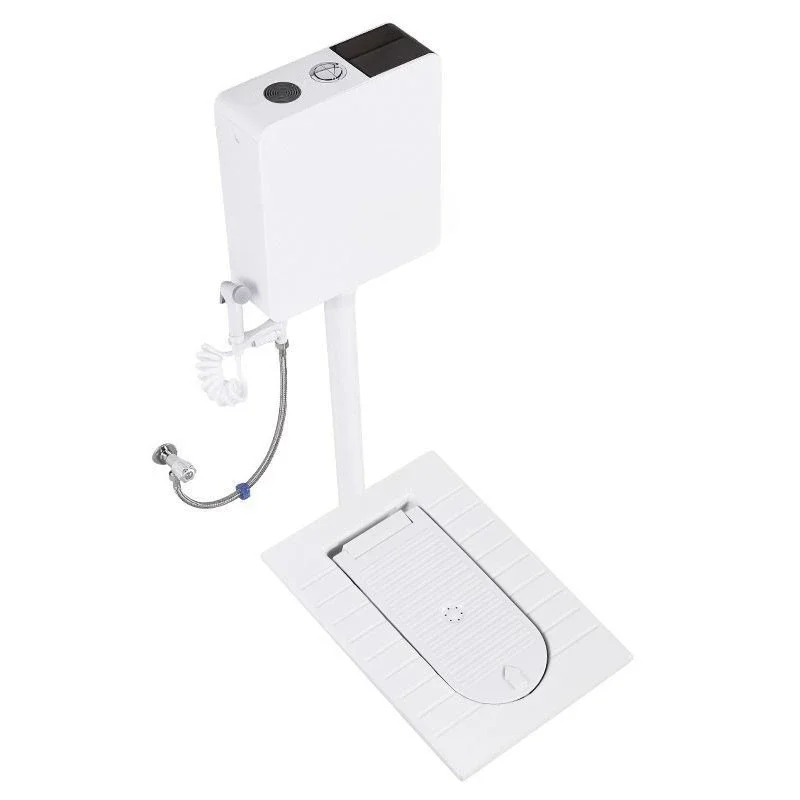 One-piece squatting toilet with cover, whole set of squatting pit flushing tank, ceramic squatting toilet basin, flip-top toilet