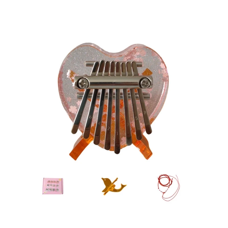 Artillux Thumb Piano Brand New and High Quality 8 Keys Acrylic Kalimba with Lanyard for Kids Musical Instrument Gift view 3