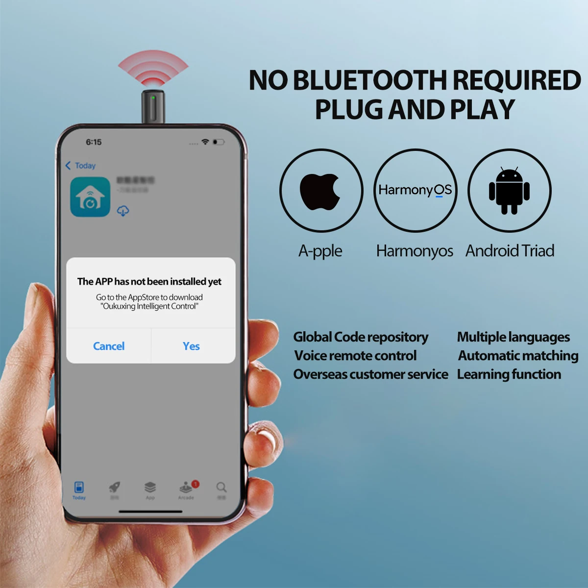 جهاز تحكم عن بعد ذكي بالأشعة تحت الحمراء من النوع C IR Blasters تحكم في تطبيق الهاتف مناسب لهاتف IPhone 15 الذكي IR Mini