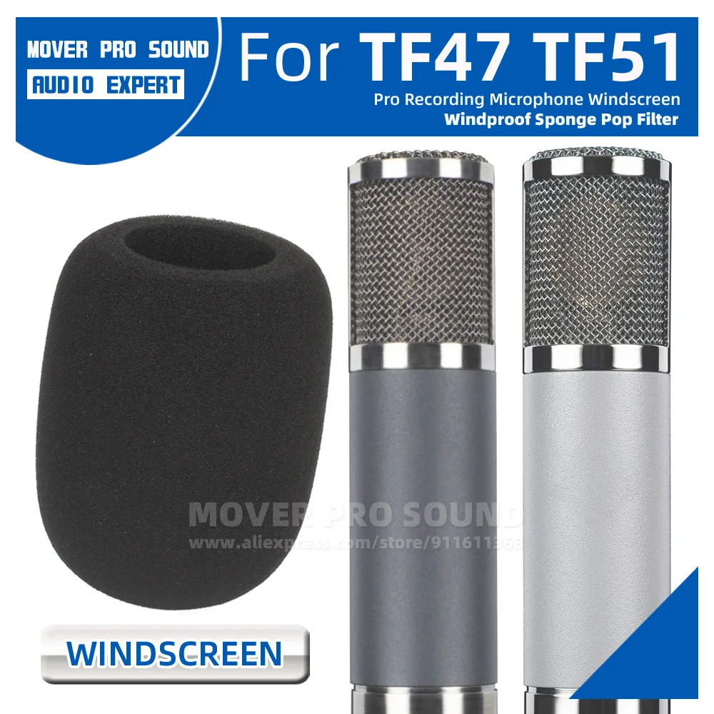 

For TELEFUNKEN TF47 TF51 TF 47 51 Pop Filter Mic Windscreen Protection Foam Windshield Microphone Sponge Windproof Cover Shield