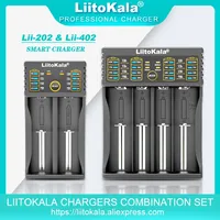 Liitokala Lii-202 Lii-402 1.2V 3.7V 3.2V 18650 18350 18500 21700 26700 26650 AA AAA NiMH Rechargeable Lithium-Battery Charger