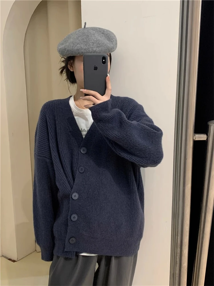 

Winter Women Sweater Knitted Cardigan Oversize Girls Sweater Woman Cashmere Pullover Tops Long Sleeve Maxi Vintage Y2k Thick