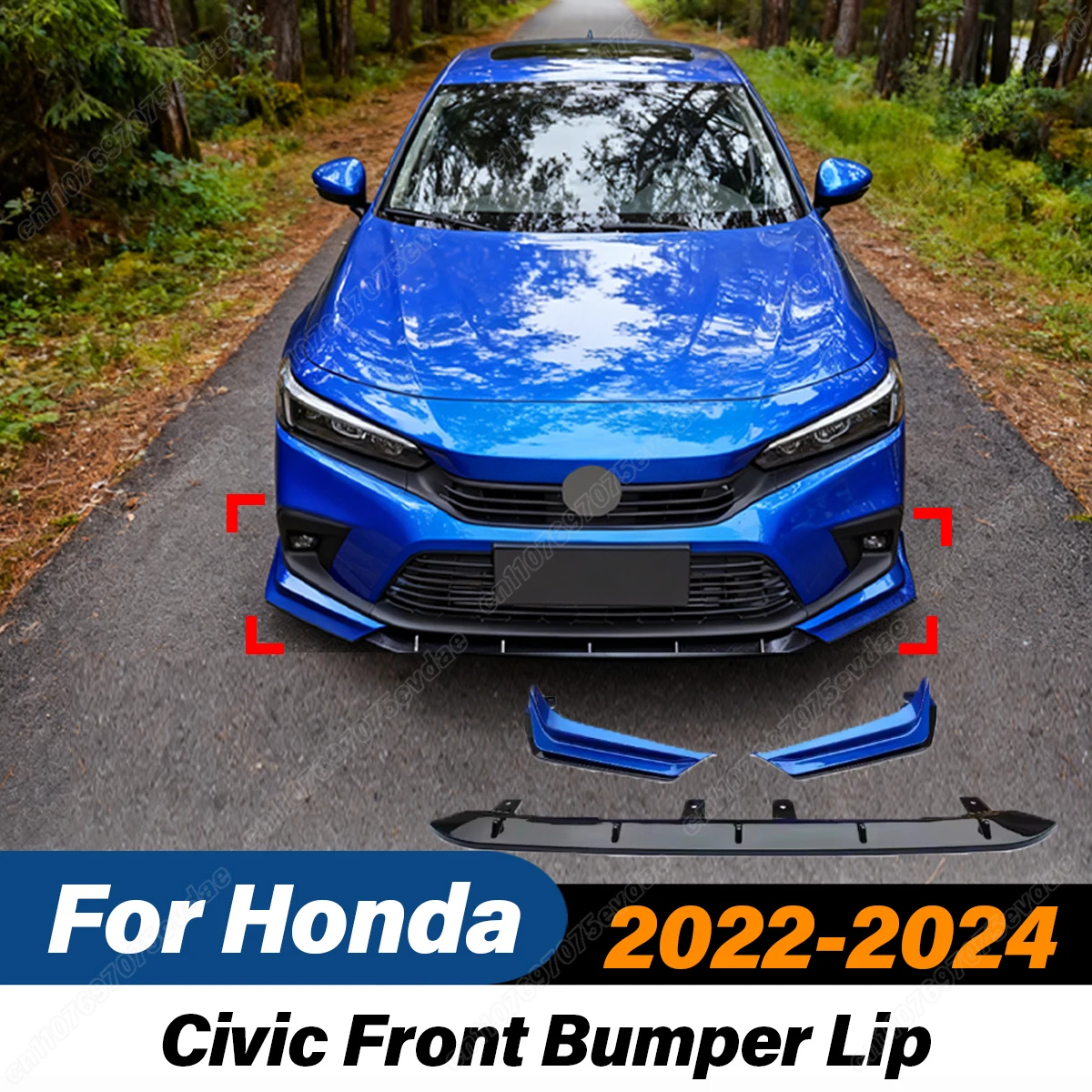 

Для Honda Civic 11-го поколения FE1 FE2 FE4 2022 2023 2024: передний бампер, сплиттер, гоночный спойлер, комплект внешних аксессуаров для автомобиля