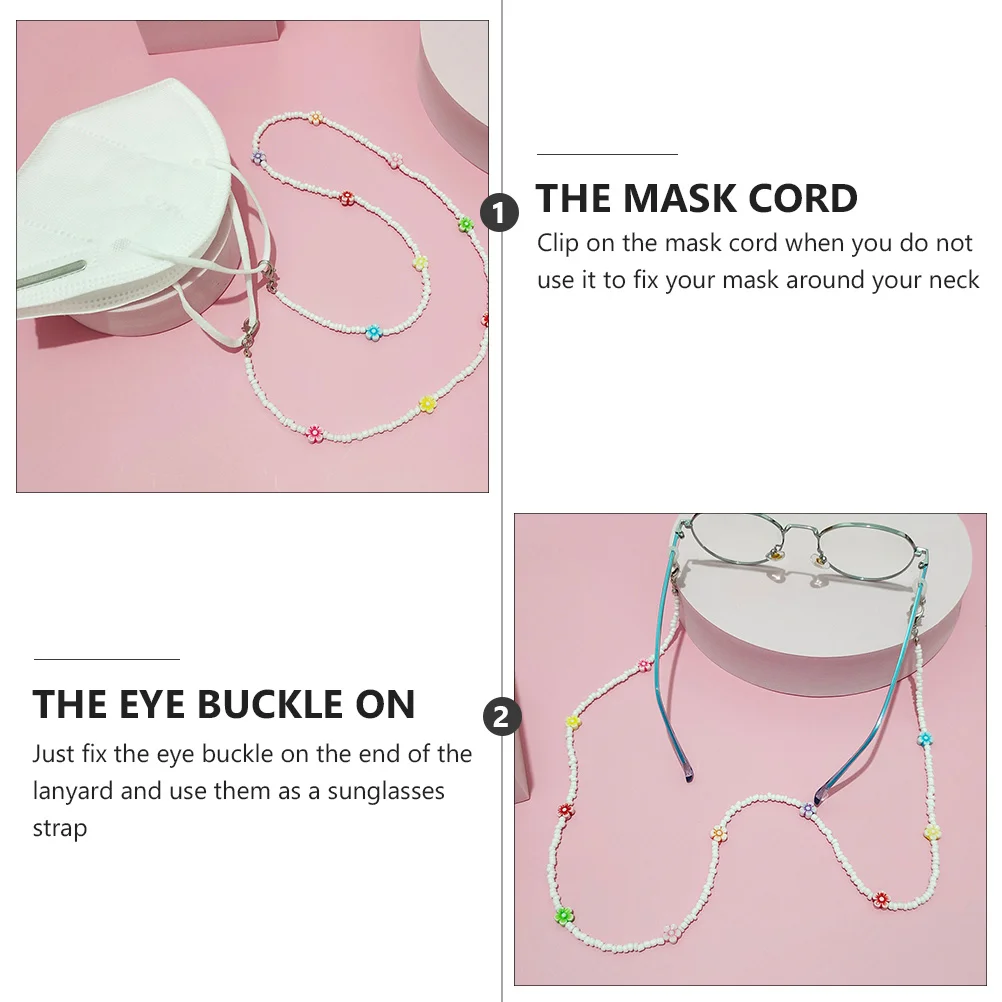Cordão para máscara facial, corrente boêmia com contas, suporte para óculos, retentor de pescoço multifuncional para homens, mulheres, crianças, estilo moderno
