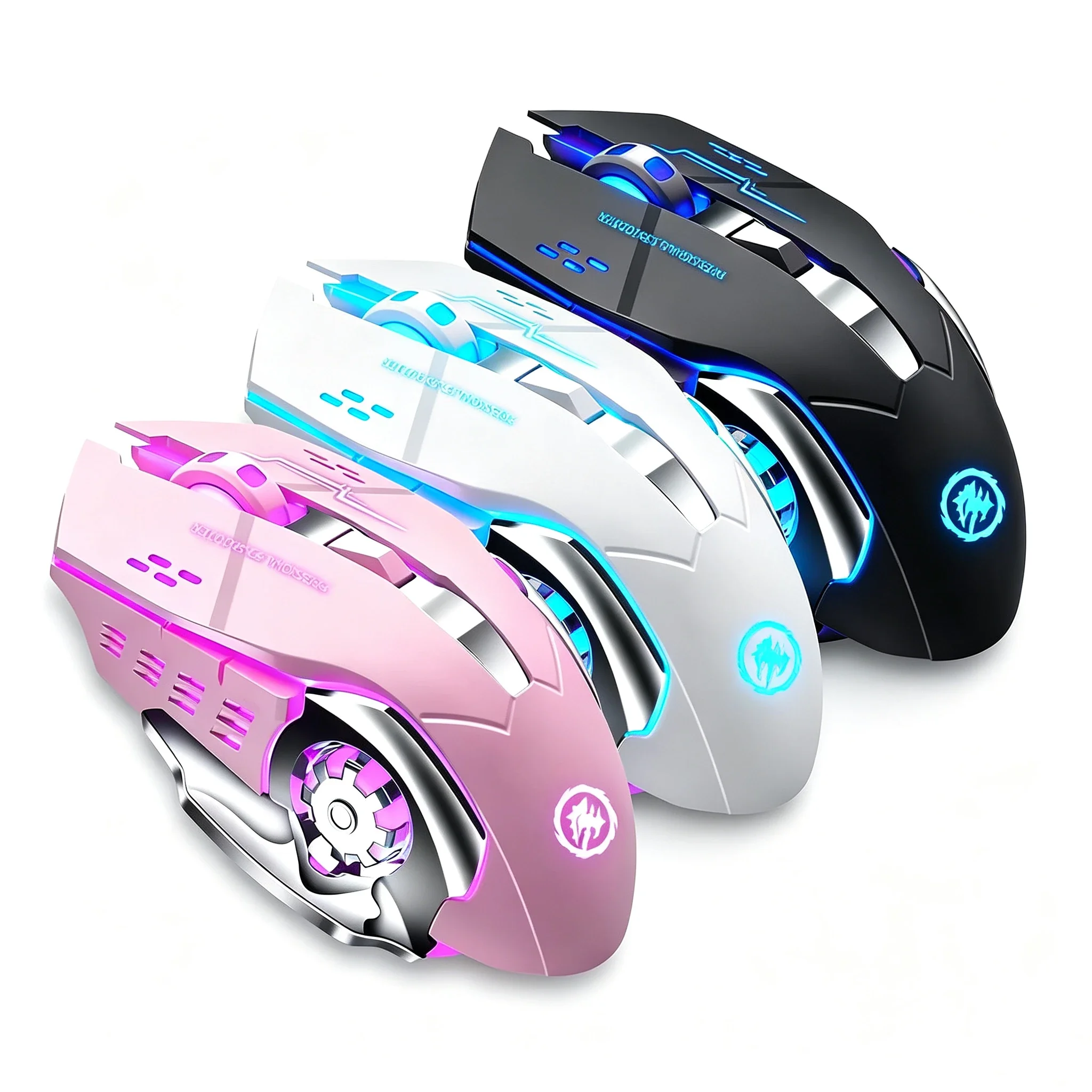 Mouse portátil recarregável, sem fio, bluetooth, silencioso, luminoso, ergonômico, para jogos, escritório, pc, notebook, computador