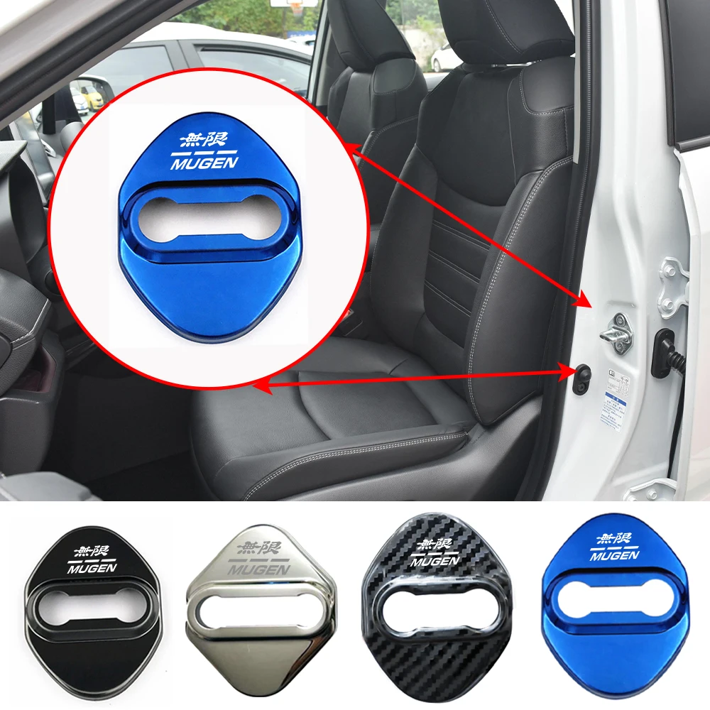 Cubierta de cerradura de puerta de coche, funda de emblemas para Mugen Honda Accord Civic Si Odyssey Fit CR-V Vezel Interga, accesorios de estilo de coche