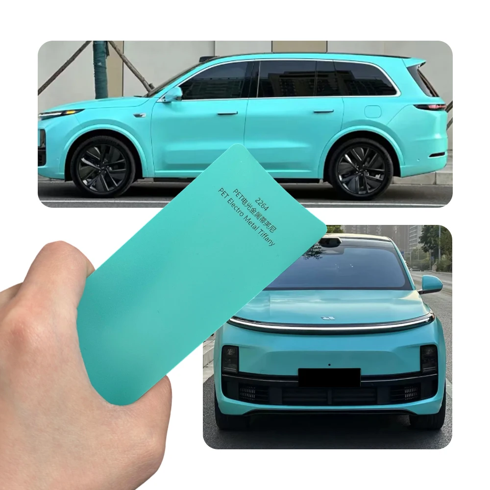 Electro-optic Metallic Tiffany Blue Full Car Wrap Vinyl PVC PET Auto Body Sticker Color Changing Film Roll Paint Protection 18M