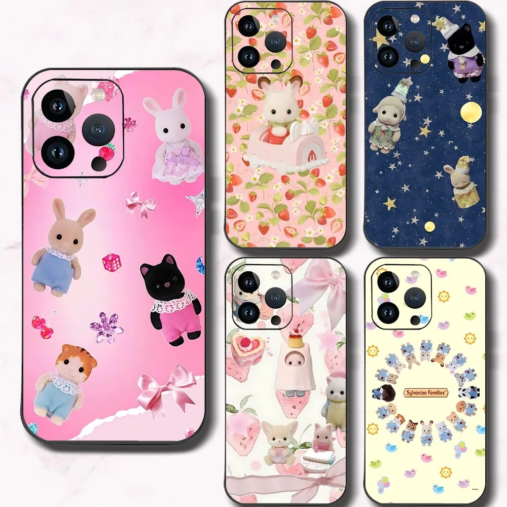 Cute Sylvanian Families Phone Case For Iphone 15 11 13 14 15 16 Pro Max 7 8 Plus X Xr Xs Max Se2020 12mini Cover Case