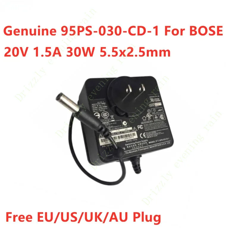 Genuine 95PS-030-CD-1 20V 1.5A 30W AC Switching Power Supply Adapter For BOSE SoundDock Portable Power Charger EU US UK AU Plug