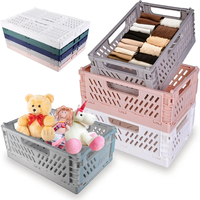 Foldable Storage Baskets Case Folding Storage Crate for Home Kitchen Office Container Storage Box for Toy Clothes Fruit Snacks