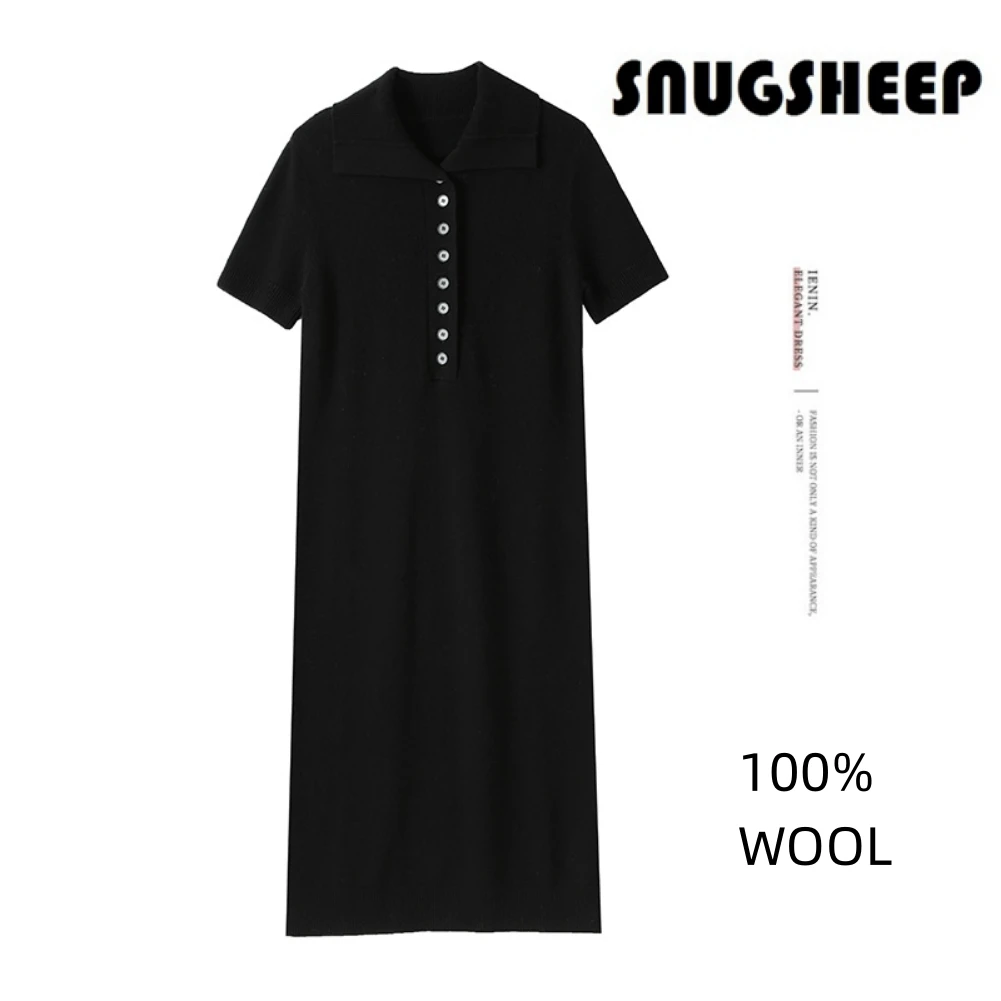 knit women sweater t shirt dress 100% wool short sleeve clothes womens sweaters woman clothing korean fashion luxury dresses top