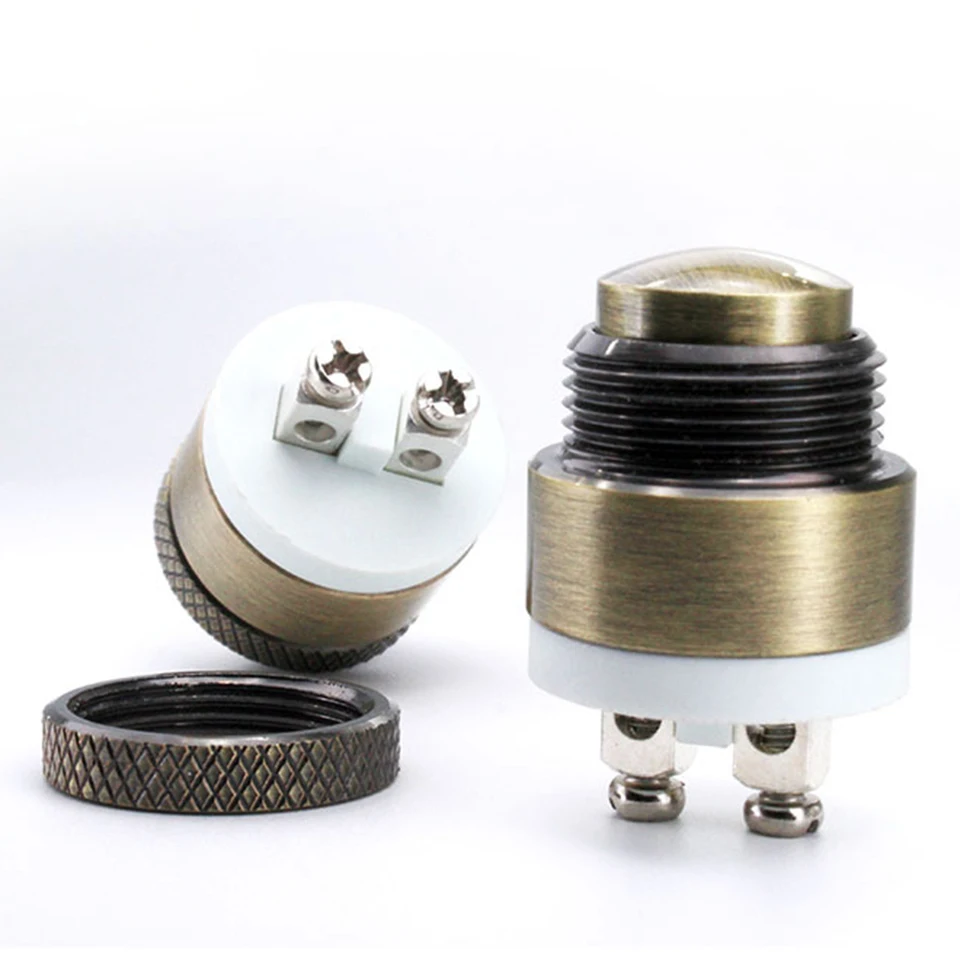 Moment-Drucktaster 12V – Rund, 16 Mm, Metall, Selbstrückstellend, Wasserdicht – Für Kfz-Hupe & Schaltungen
