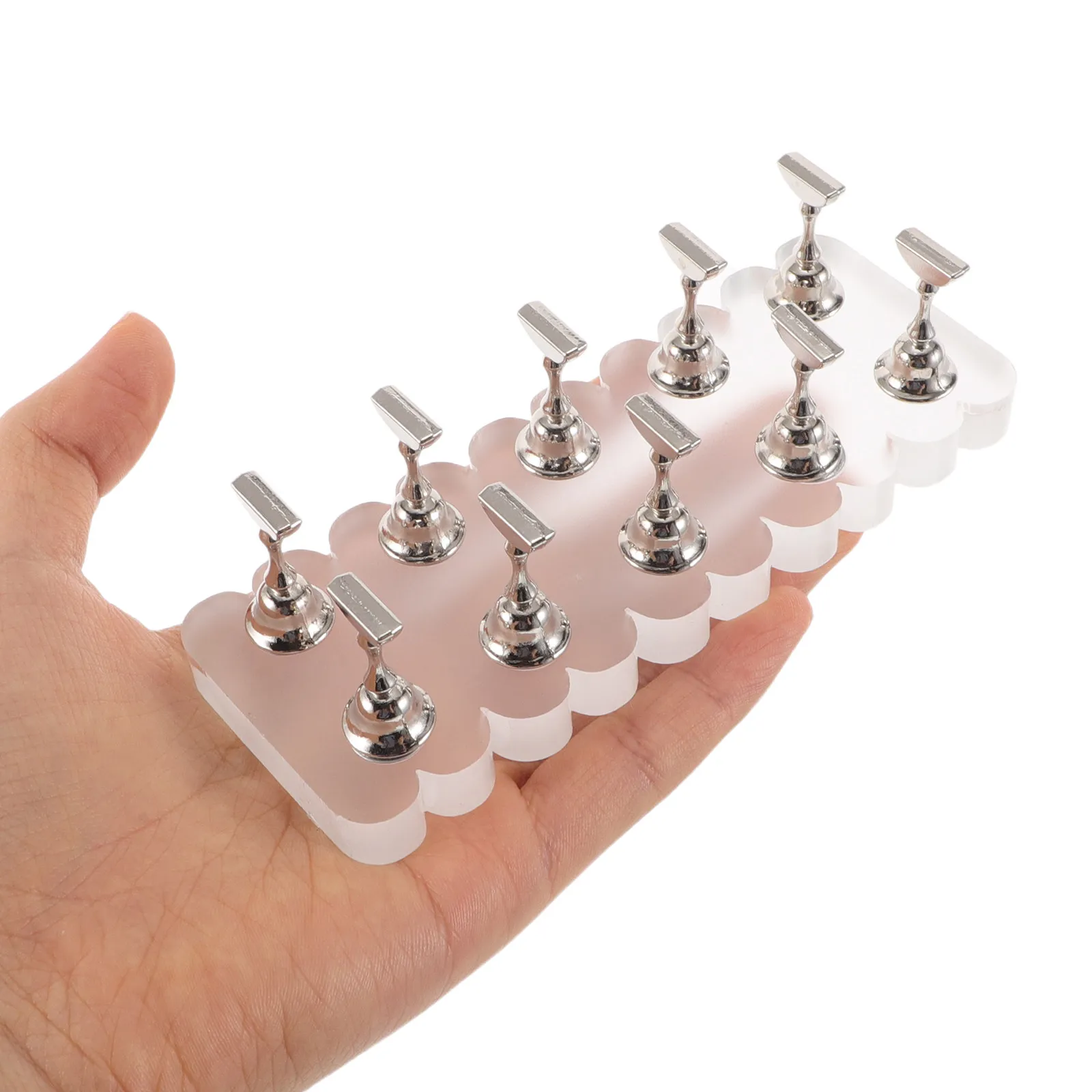 

Набор из 1 элегантной прямоугольной акриловой подставки для тренировки маникюра, держателя для салонов и домашнего использования, доски для демонстрации накладных ногтей