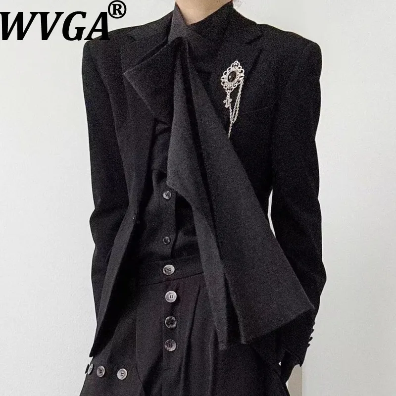 

WVGA Spring Autumn New Man Tide Yamamoto Style Trendy Turn-Down Collar Suit Jackets Niche Chic Casual Long Sleeved Blazer W15007