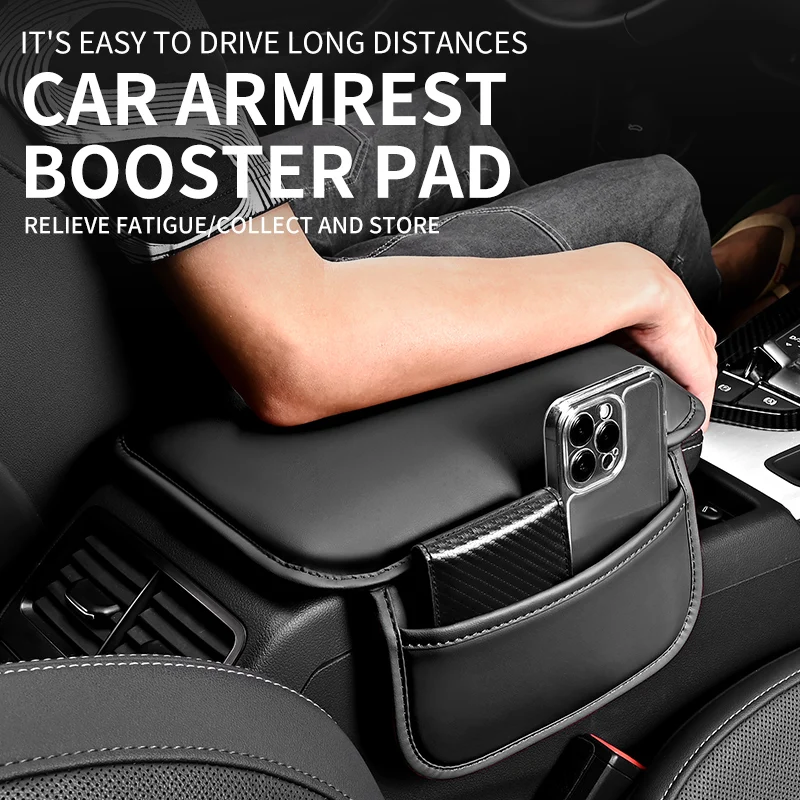 Universal Vehicle Armrest Support Cushion Soft Comfort Console Pad Anti‑Slip Armrest Box Mat Reduce Driving Fatigue