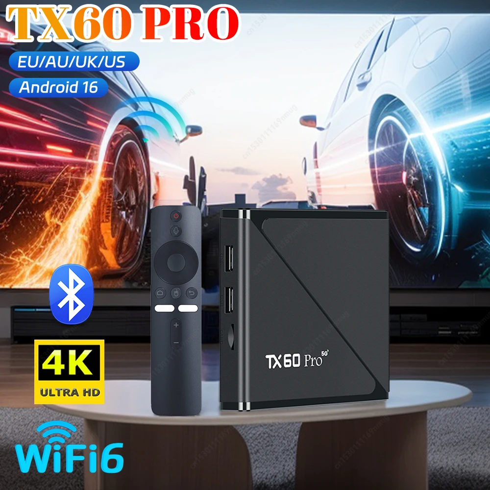 WiFi6 Android 16 Smart TV Box 14K 2.4G/5G Dual WiFi Set Top Box Media Player 16GB RAM 256GB ROM صندوق التلفزيون المسرح المنزلي الذكي