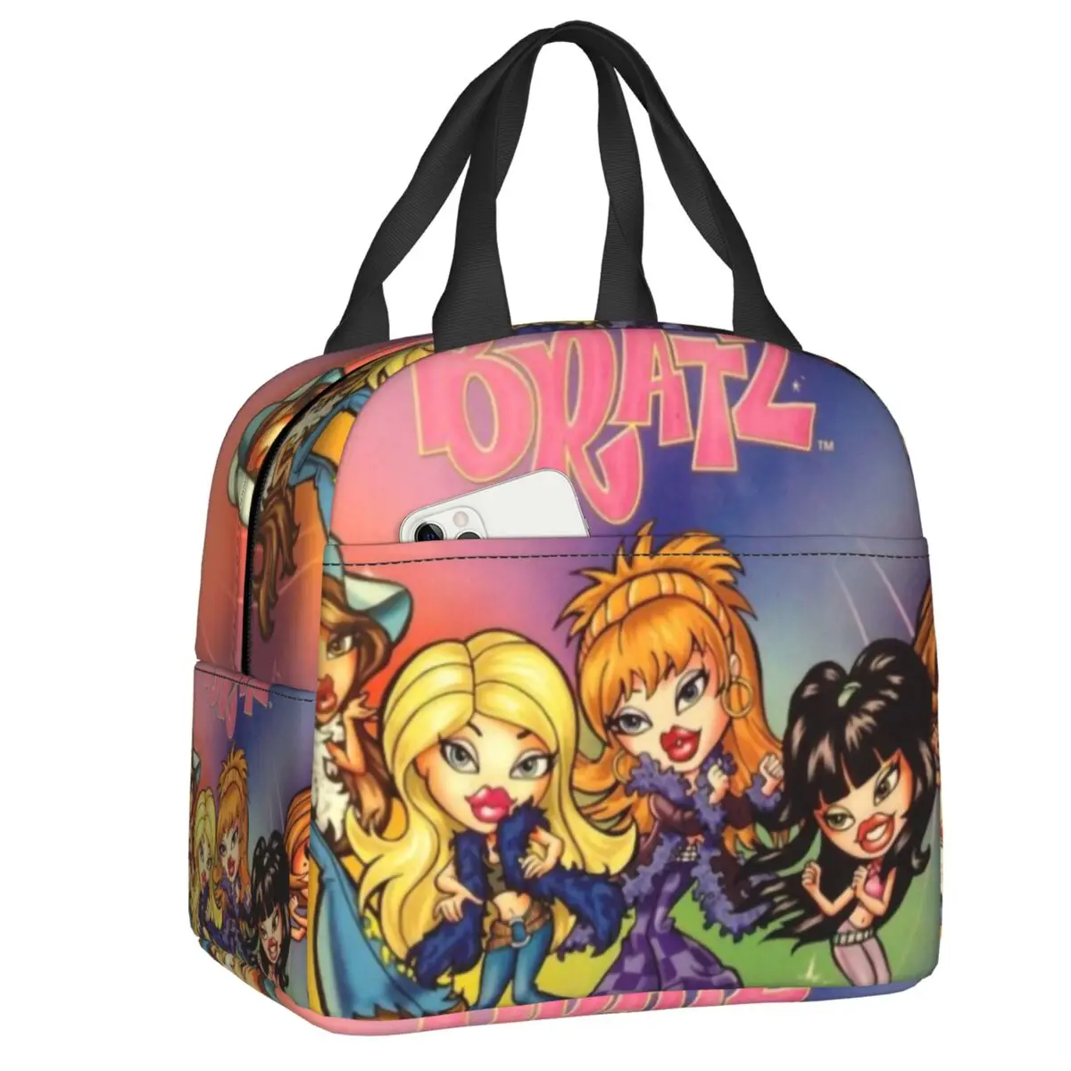 

Custom Bratz Rock Angelz Doll Insulated Lunch Bags for Women Cartoon Animation Resuable Thermal Cooler Food Lunch Box Camping