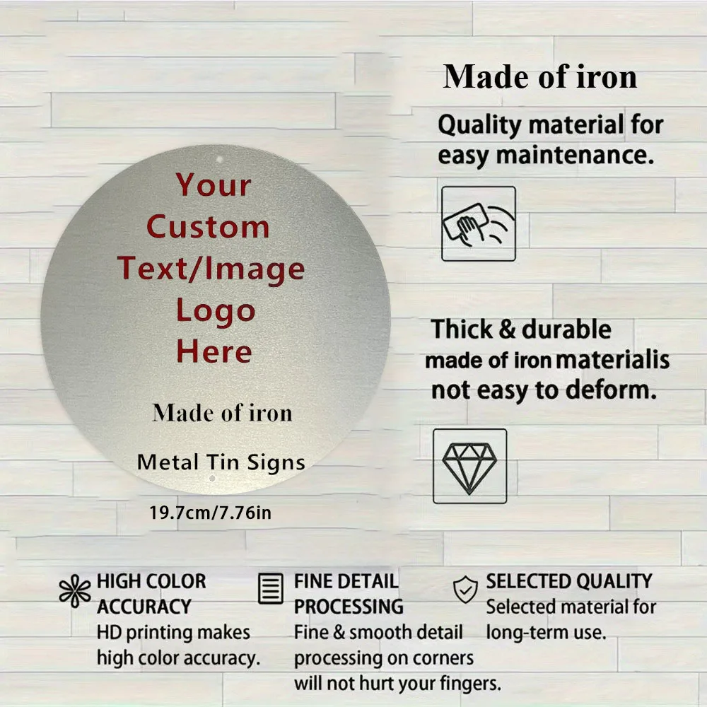 Custom Photo/Text Aluminum Sign, Metal Plaque with Custom Logo/Photo, for Home/Office/Bar/WeddingHandcrafted Look, Bar Owners - view 3