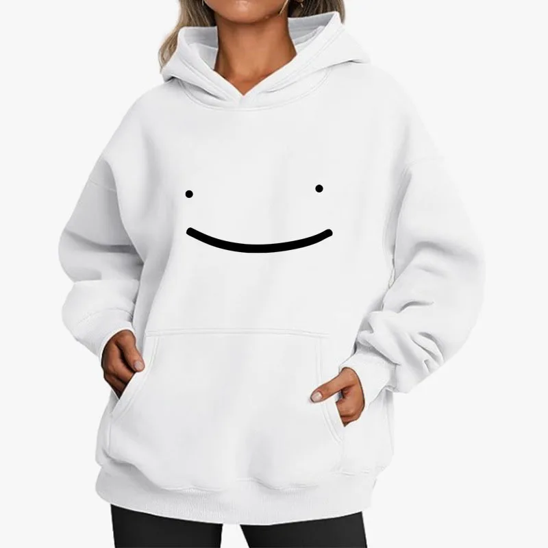 2024 European and American new autumn smiling face 3D printing OVERSIZE hooded loose hoodie for men and women hooded hoodie