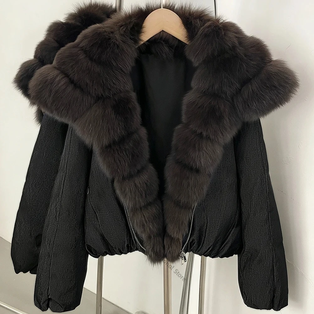 Women Winter Quilted Insulated Down Coat Large Fur Trim Lightweight Puffer Outerwear for Daily Commuting Seasonal Fashion Wear