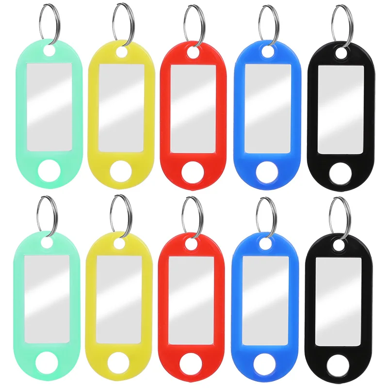 50Pcs/Set Colourful Plastic Key Chain Tags Badge Key Holders Keychain Organizer Luggage ID Label Key Rings Name Card Party Gifts