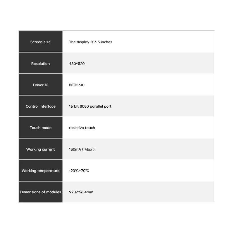 ALIENTEK MCU 3.5 Inch TFT LCD Touch Display Module 320*480 Resolution STM32 LCD Display Touch Screen Monitor for Arduino Display